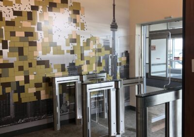 Turnstiles in mall