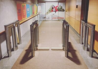 Turnstiles in mall